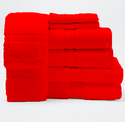 Package of 6 100% Cotton Towels - 3 Different Colors (TURQUOISE / RED / TAUPE)