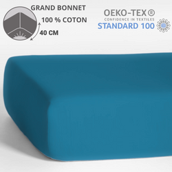 Comprar azul-turquesa Paquete de 6 sábanas bajeras - gorro de 40 cm - 140 x 200 cm - 100% algodón - 13,50 € sin IVA/ud (GORRO GRANDE)